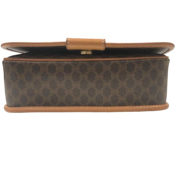 Celine Circle Shoulder Bag Macadam Pattern Brown - Picture 6 of 14